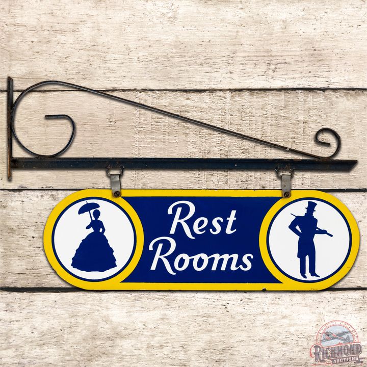 Sunoco Rest Rooms DSP Sign w/ Bracket - 9.25 & 9