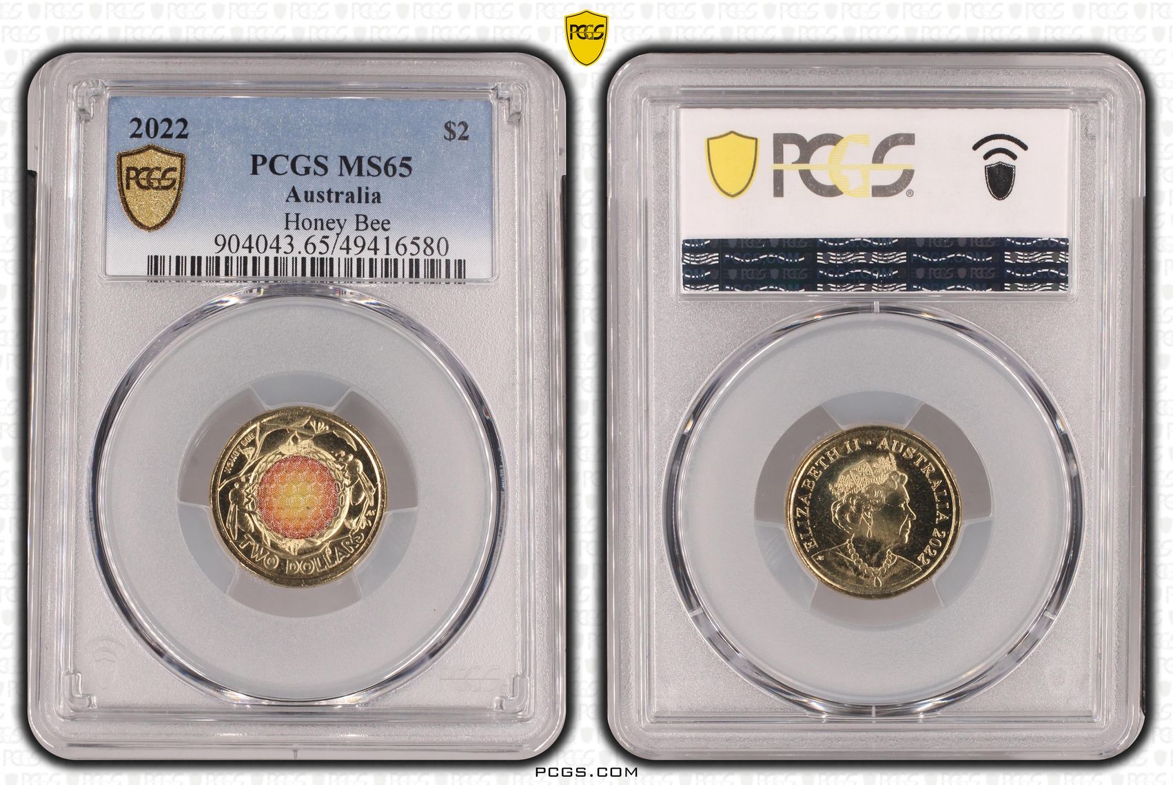 Elizabeth II, Honey Bee Colorized , Two Dollar, 2022, PCGS MS65
