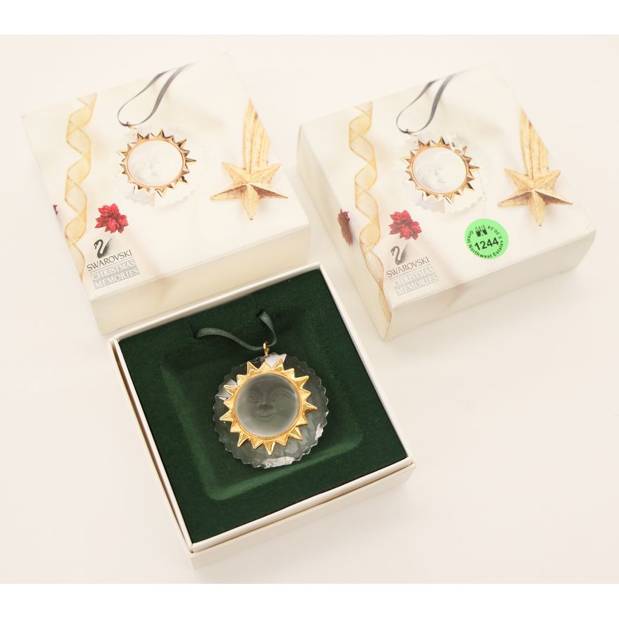 2pc Swarovski Crystal Sun Ornaments in Boxes
