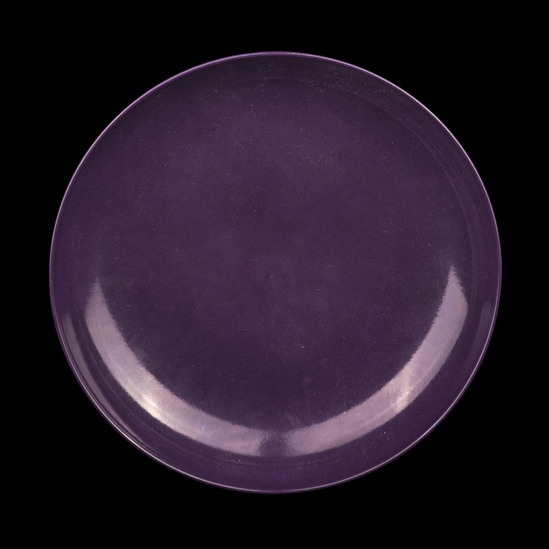 A Chinese Purple Glazed Porcelain Plate