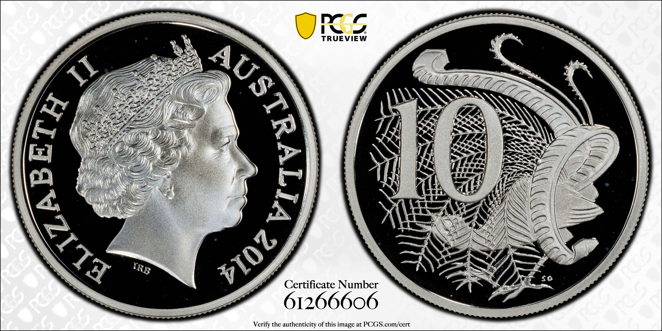 Silver, Ten Cent, 2014, PCGS PR69DCAM