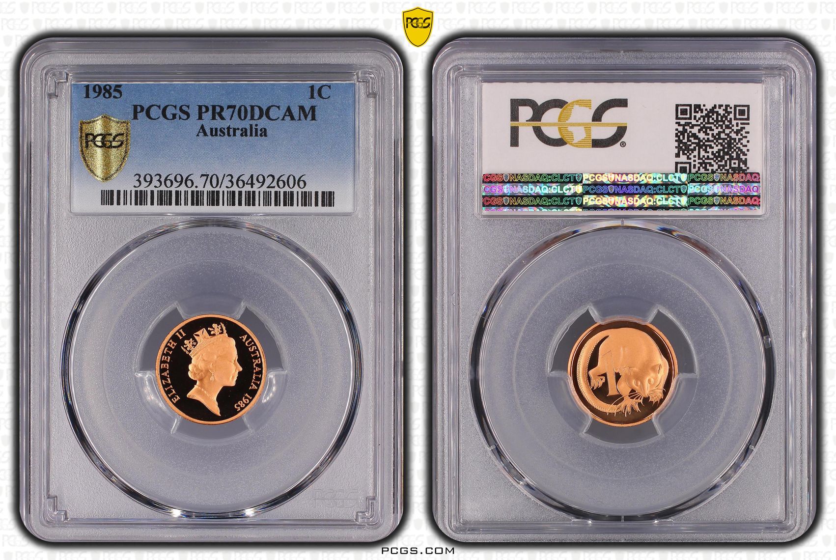 One Cent, 1985, Pcgs Pr70dcam