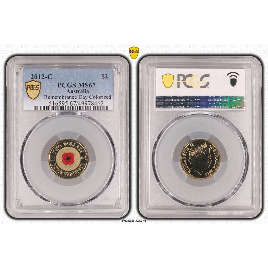 Remembrance Day Colorized, Two Dollar, 2012-C, PCGS MS67