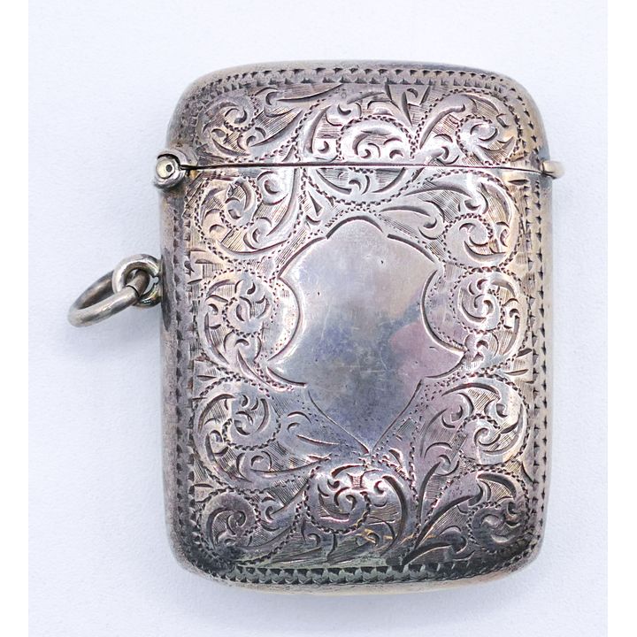 Antique English Engraved Sterling Match Safe Vesta 2'' - 27 Grams
