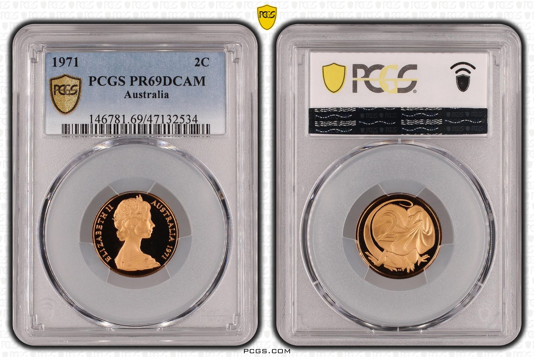 Elizabeth II, Two Cent, 1971, PCGS PR69DCAM