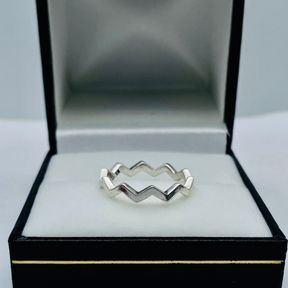 ORIGINAL PANDORA ZIG ZAG SILVER BAND .1.5G RING SIZE J 1/2