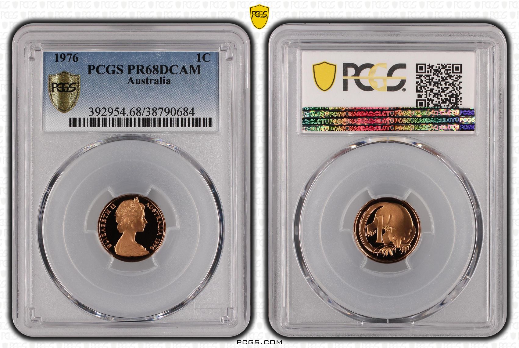 Elizabeth II, One Cent, 1976, PCGS PR68DCAM