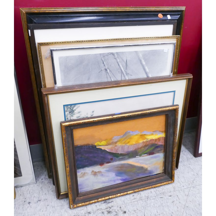 7pc Framed Paintings and Engravings- largest 30x25''