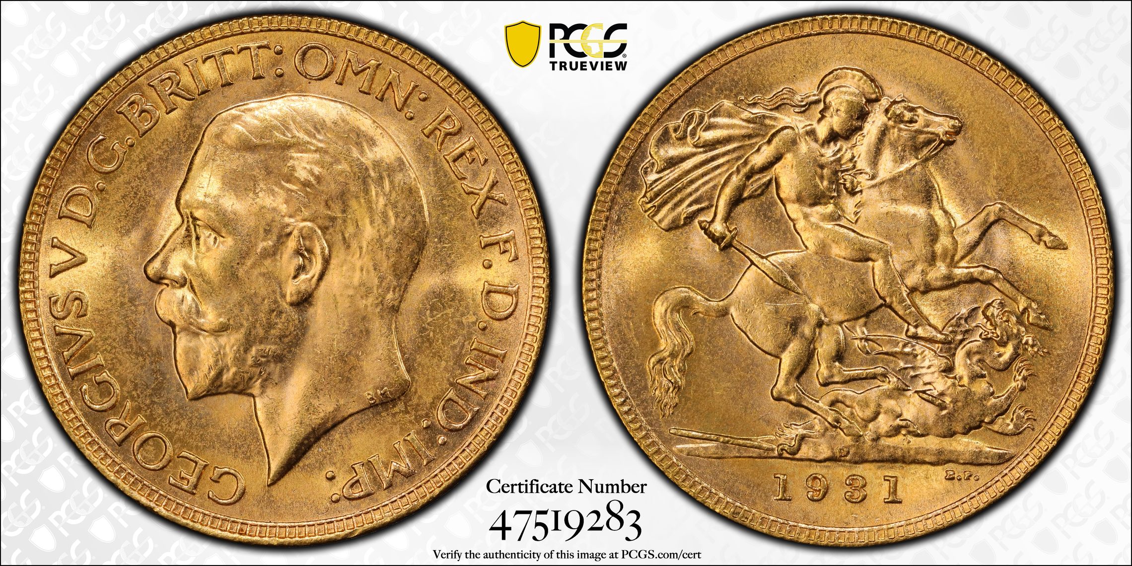 S-4002, Sovereign, 1931-P, PCGS MS 64