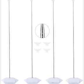 BALLOON COLUMN STAND KIT, SET OF 4, 6.6 FEET ADJUSTABLE HEIGHT BALLOON TOWER STAND WITH REUSABLE METAL TELESCOPIC DESIGN FOR BIRTH