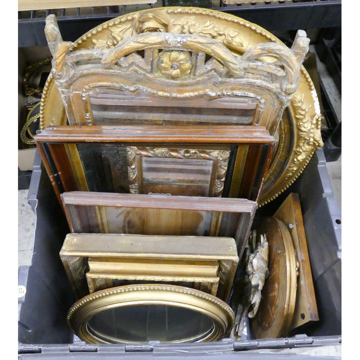 Tote 10pc Antique Framed Small Mirrors- largest 23x20''