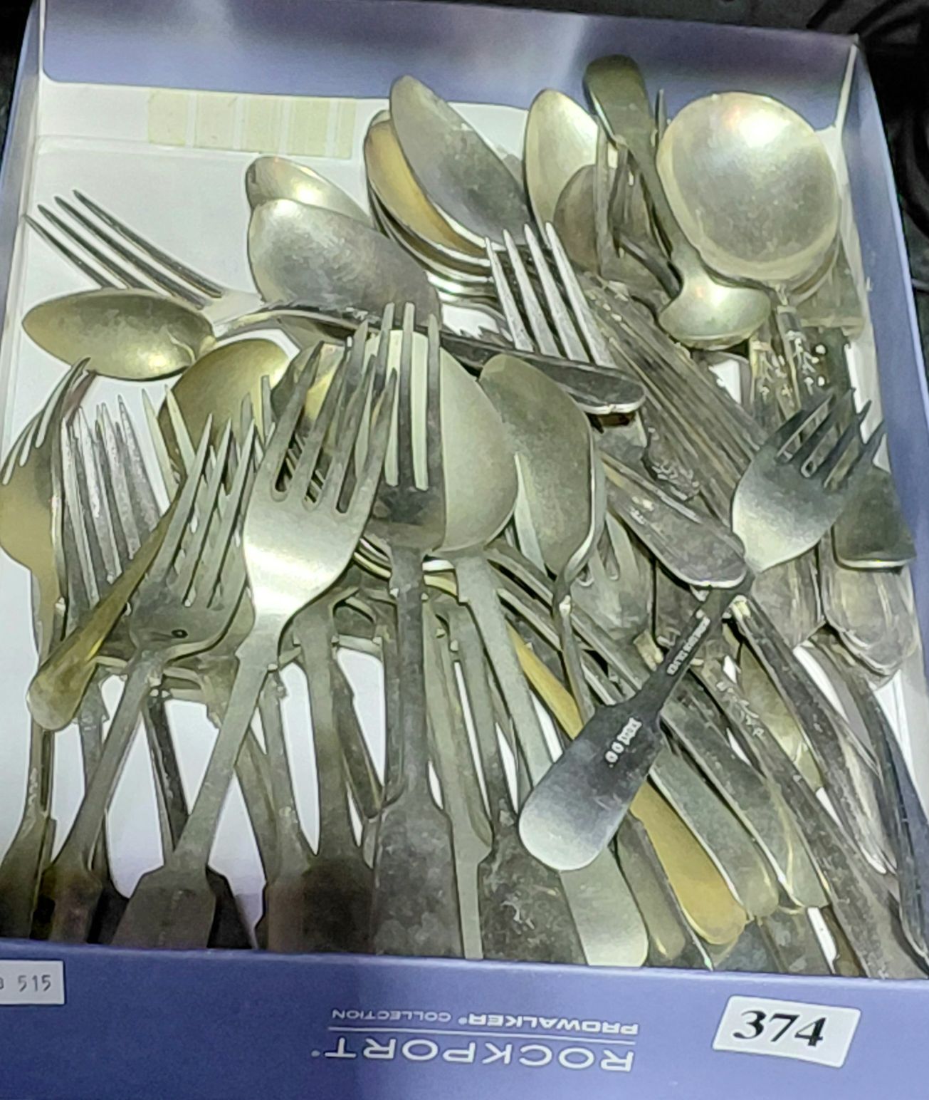 374 · COLLECTION OF SILVER AND SILVERPLATED CUTLERY