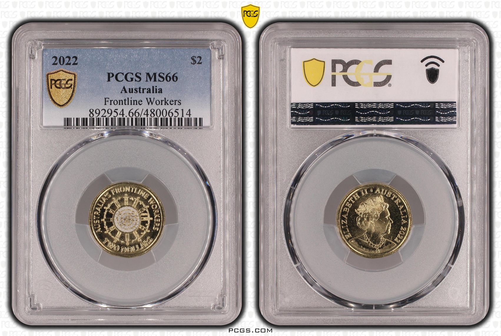 Frontline Workers Colourised, Two Dollar, 2022, PCGS MS66