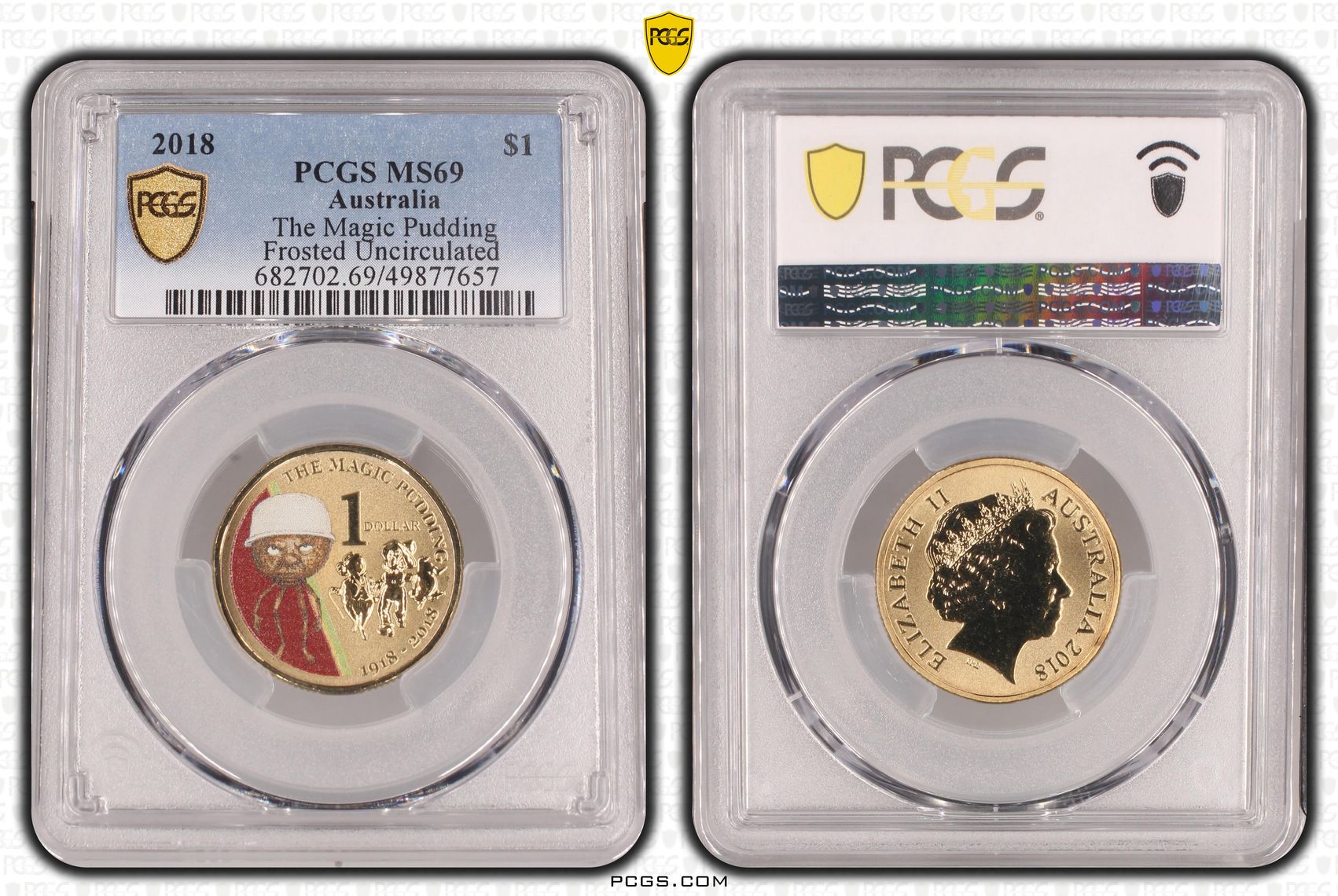 The Magic Pudding - Frosted Uncirculated , One Dollar, 2018, PCGS MS69