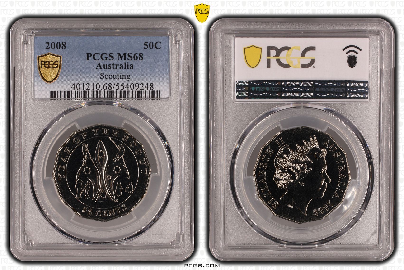 Scouting, Fifty Cent, 2008, PCGS MS68