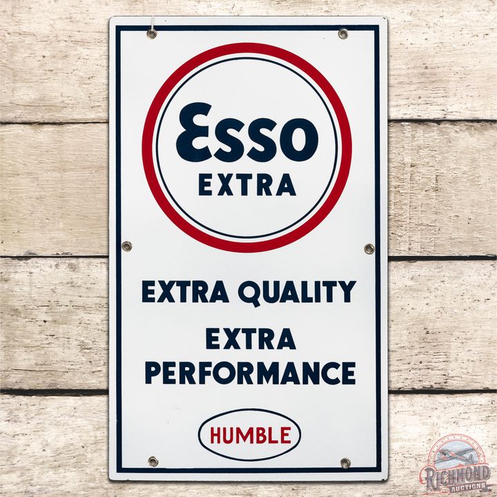 Humble Esso Extra SSP Gas Pump Plate Sign - 9