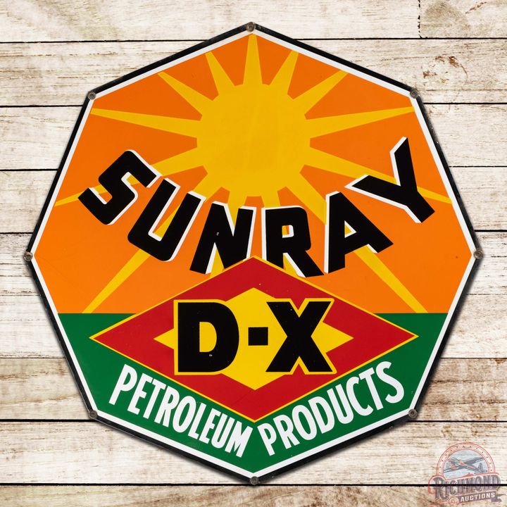 Sunray D-X Petroleum Products 27" Single Sided Porcelain Sign