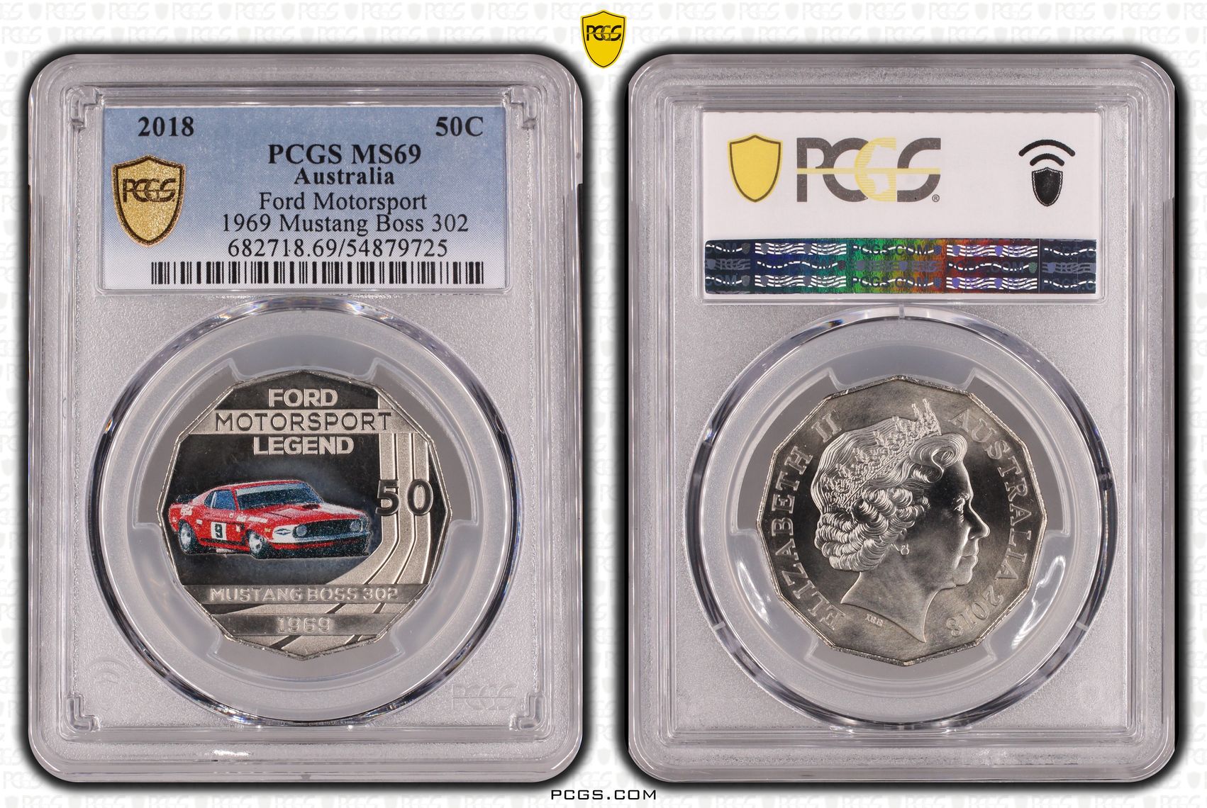 Ford Motorsport - 1969 Mustang Boss 302, Fifty Cent, 2018, PCGS MS69