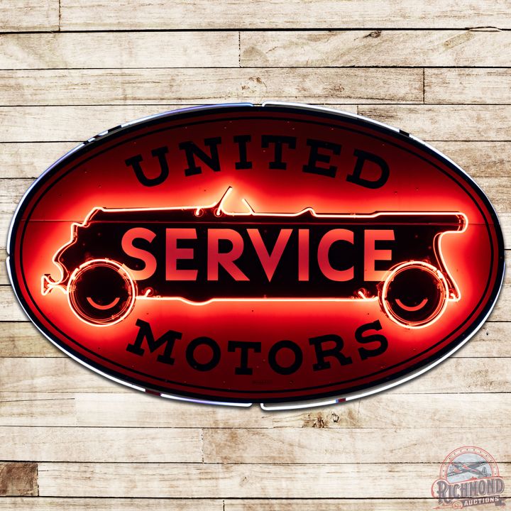 8' United Motors Service DS Porcelain Neon Sign