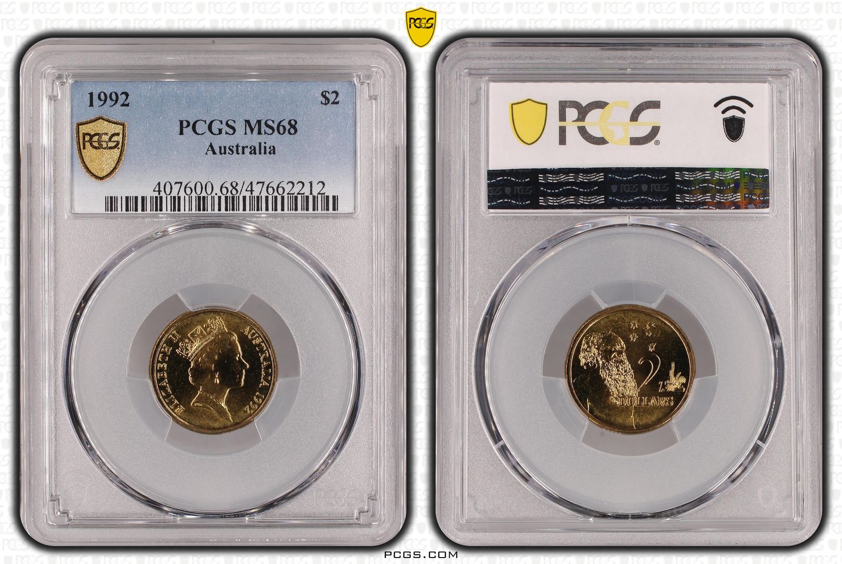Elizabeth II, Two Dollar, 1992, PCGS MS68