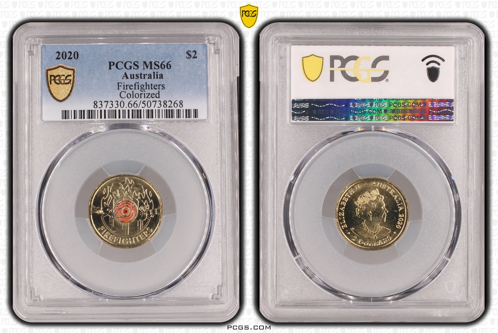Firefighters Colorized , Two Dollar, 2020, PCGS MS66
