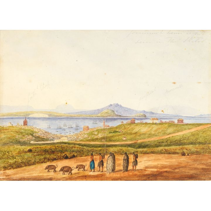 Joseph Jenner Merrett [attributed] 'View Auckland Looking towards the North Shore...'