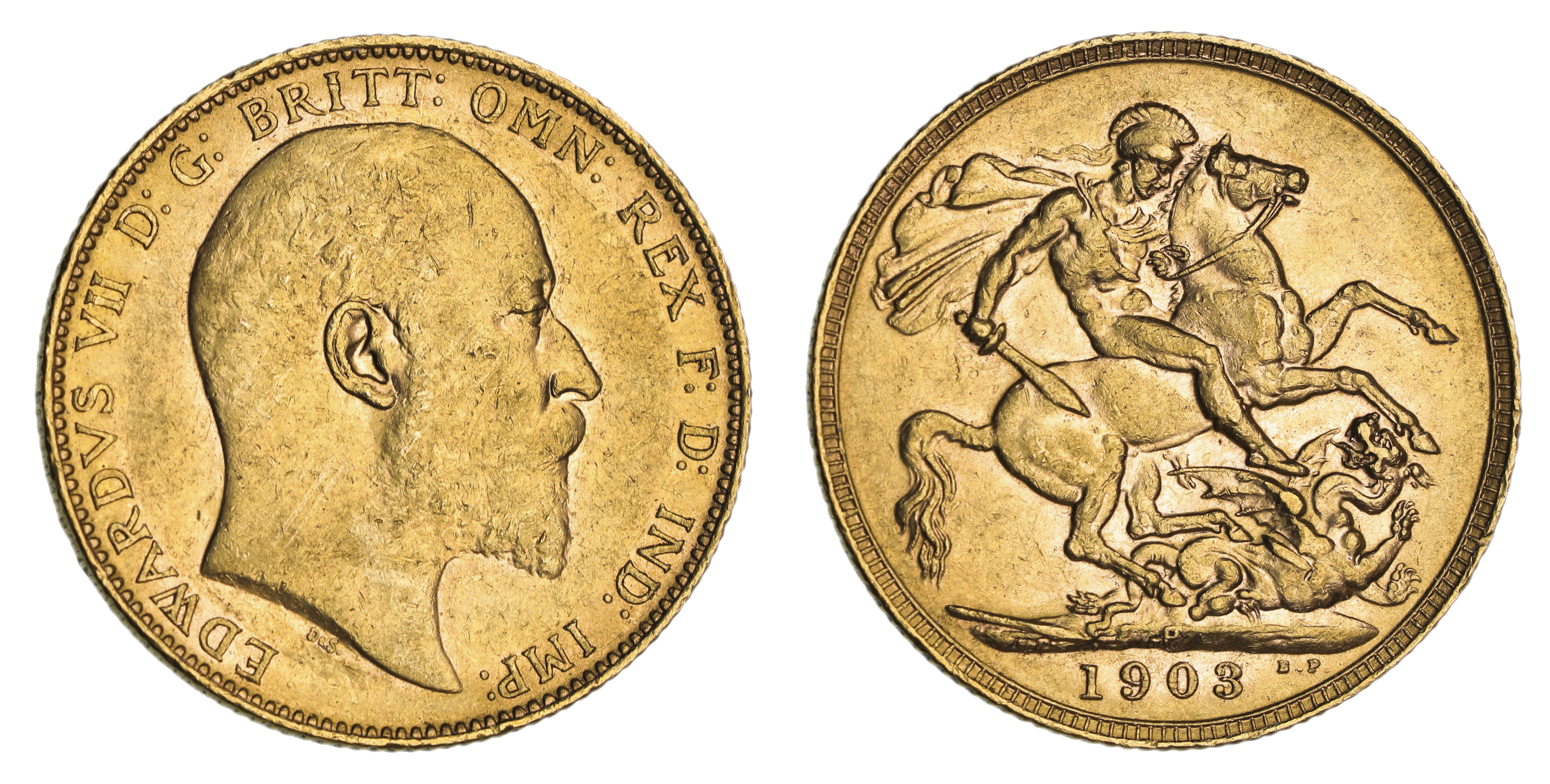 Edward VII, St. George Reverse - Perth Mint, Sovereign, 1903, EF