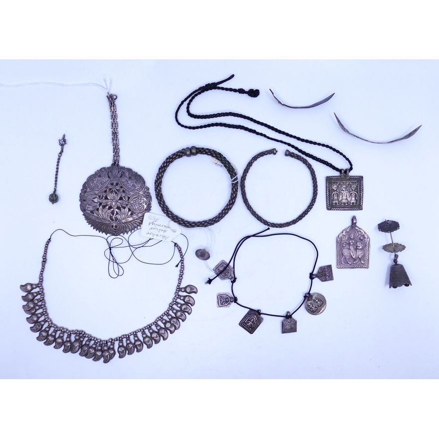 Tray of Misc. Ethnic Silver Jewelry - Chinese, Tibetan, etc.