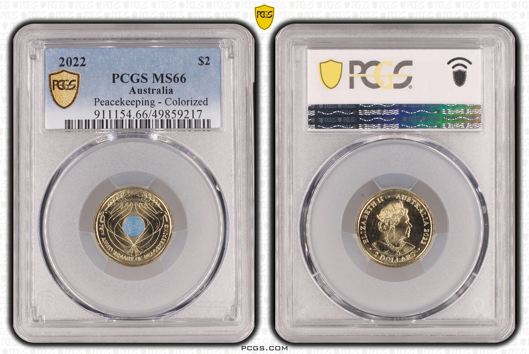 Peacekeeping - Colorized , Two Dollar, 2022, PCGS MS66
