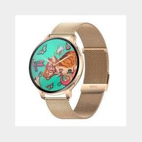 Smart Watch for ladies health monitoring steel silicon straps Gold-Bar 9902179965276- 51745/26122