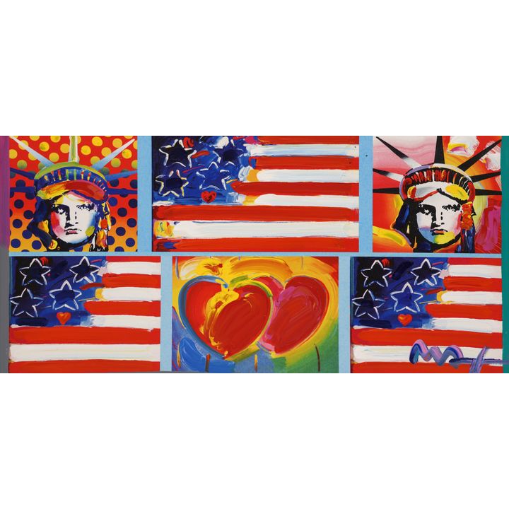 Peter Max ''4 Liberties'' (Patriotic Series) 2008 Mixed Media