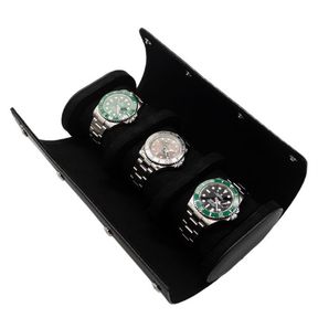 LUSSO TRIPLE WATCH ROLL BOX - ITALIAN GENUINE LEATHER - YOUR PERFECT TRAVEL AND STORAGE COMPANION