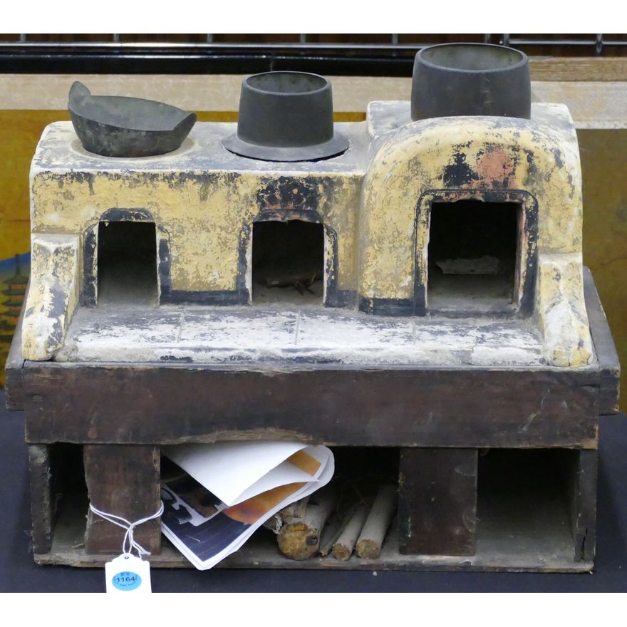 Rare Meiji Japanese Folk Art Child's Stove 11.5''x15''x9''