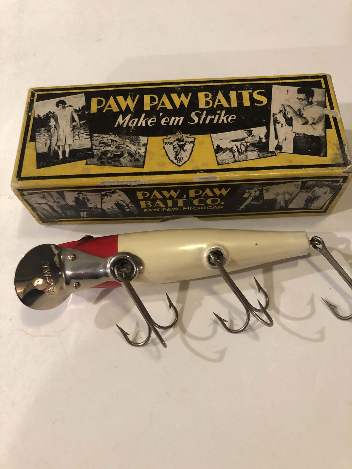 PAW PAW SEARS Wood Chest used empty Fishing Lure Wood Field Tackle Box  $110.00 - PicClick