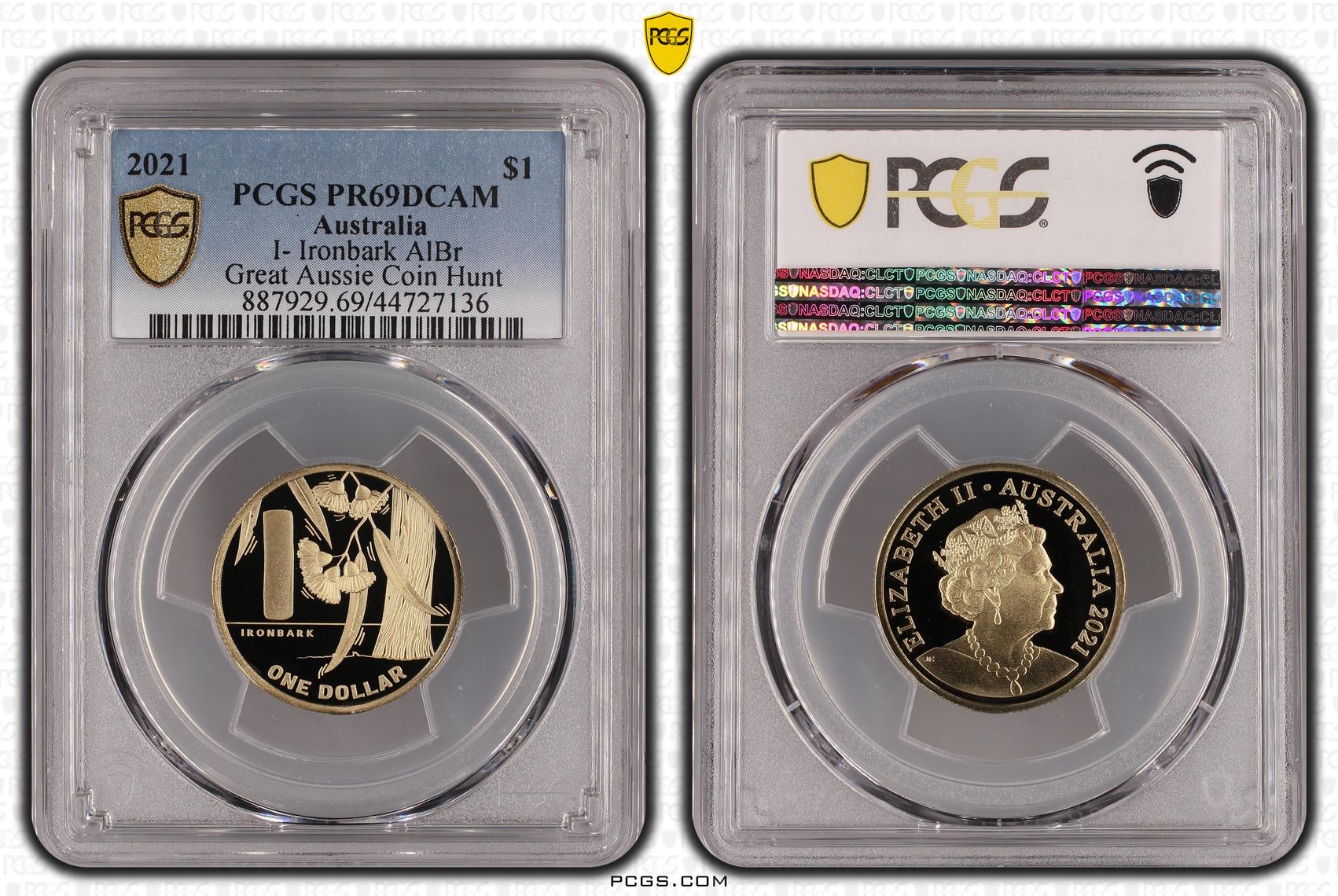 2021 Australia One Dollar, $1 Proof I- Ironbark AlBr PCGS - PR69DCAM -136