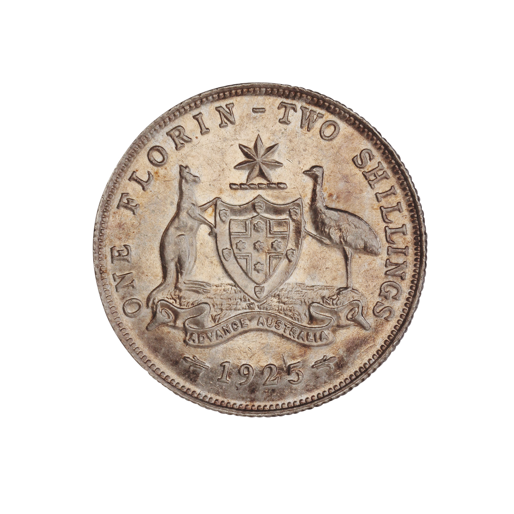 George V, Florin, 1925, aUNC