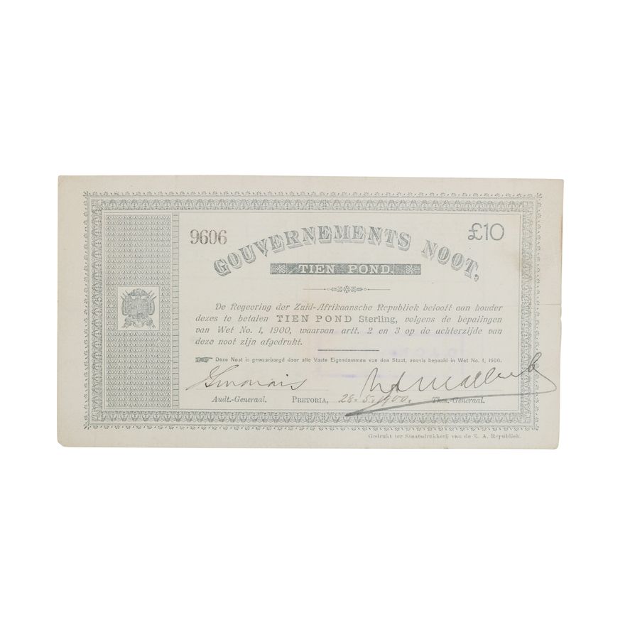 Boer War, Government Note, Ten Pounds, gEF