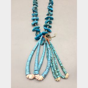 Vintage Turquoise and Heishi Necklace with Jocla