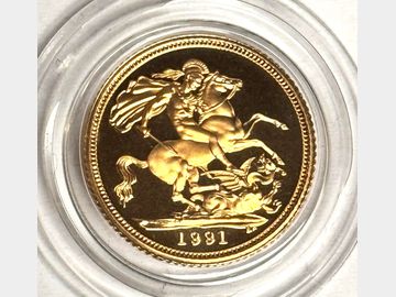 1991 PROOF HALF SOVEREIGN IN CAPSULE ONLY