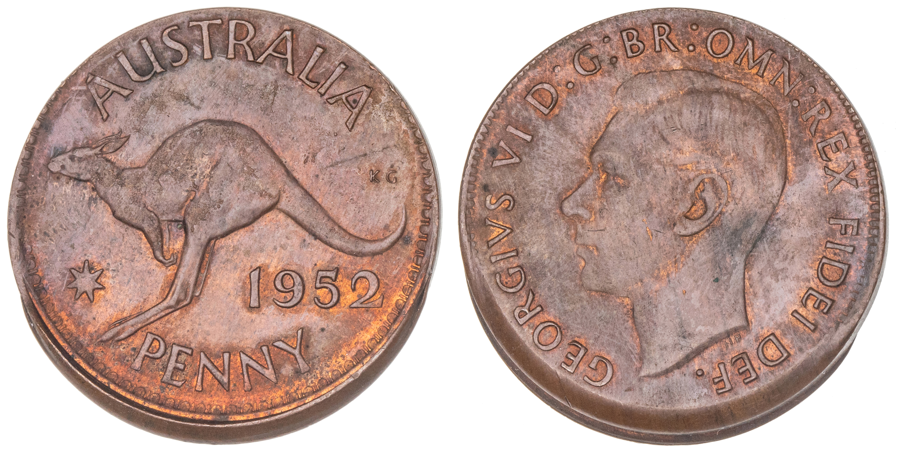 George VI, Penny, 1952, UNC
