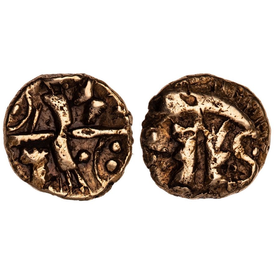 Belgae, AV Quarter-Stater, 'Hampshire Thunderbolt' Type, stylised boat ...