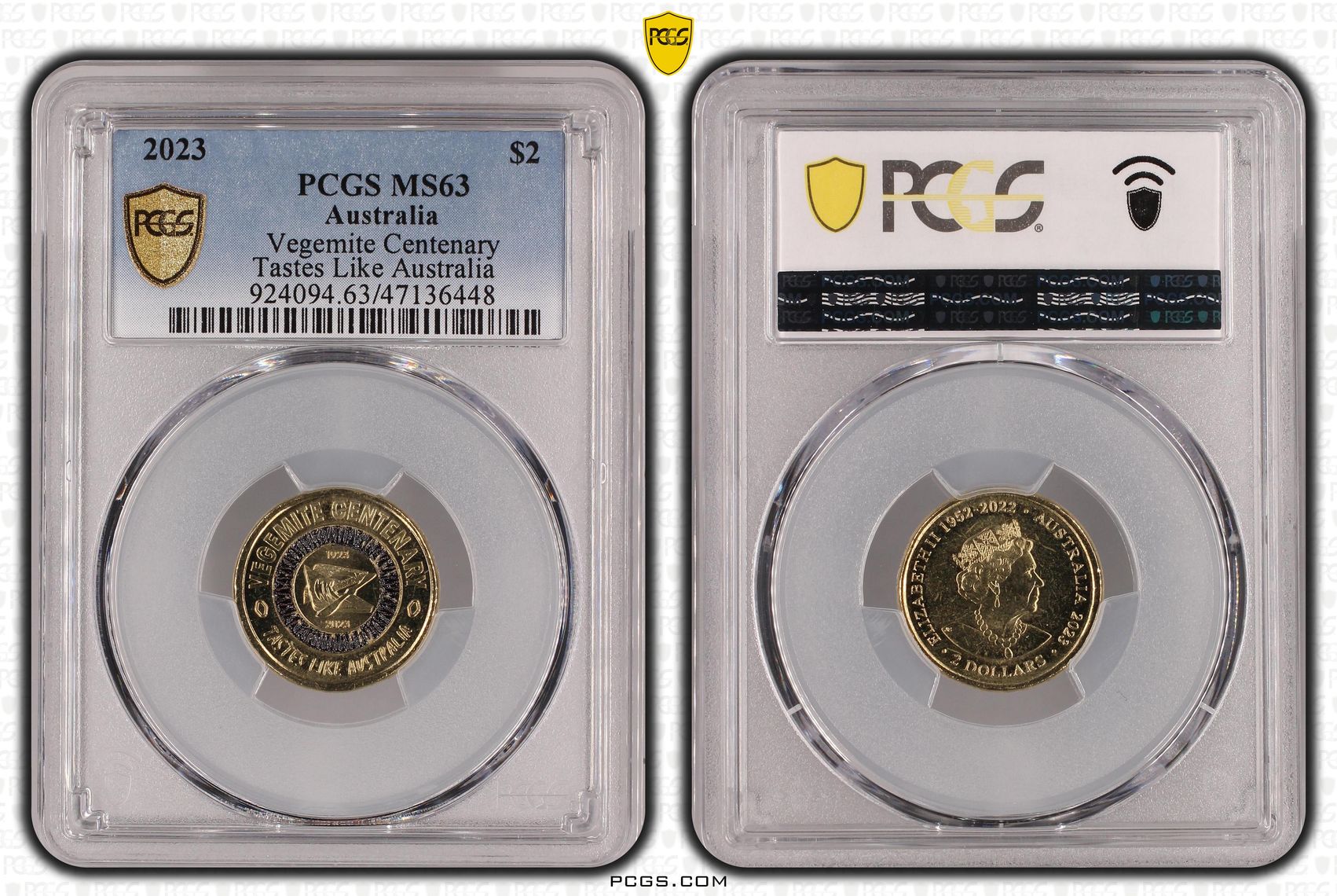 Elizabeth II, Vegemite Centenary , Two Dollar, 2023, PCGS MS63