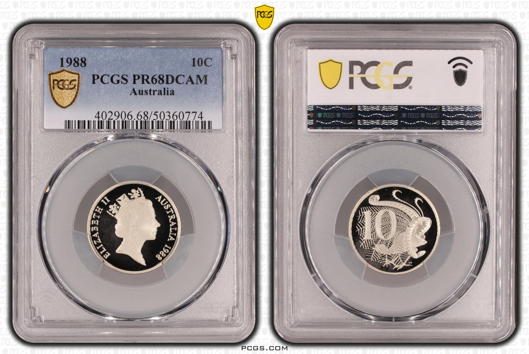 Ten Cent, 1988, Pcgs Pr68dcam