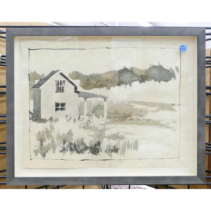 P.C. Ngo ''Rural Studies'' Watercolor Framed 15''x19''