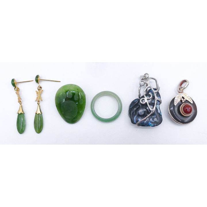 Box Chinese Jade Jewelry etc.