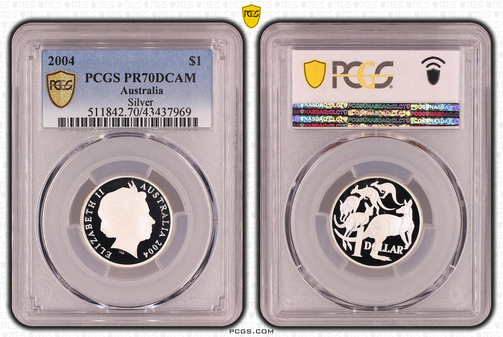 2004 Australia One Dollar, $1 Silver Proof Silver PCGS - PR70DCAM POP 13/0 -969