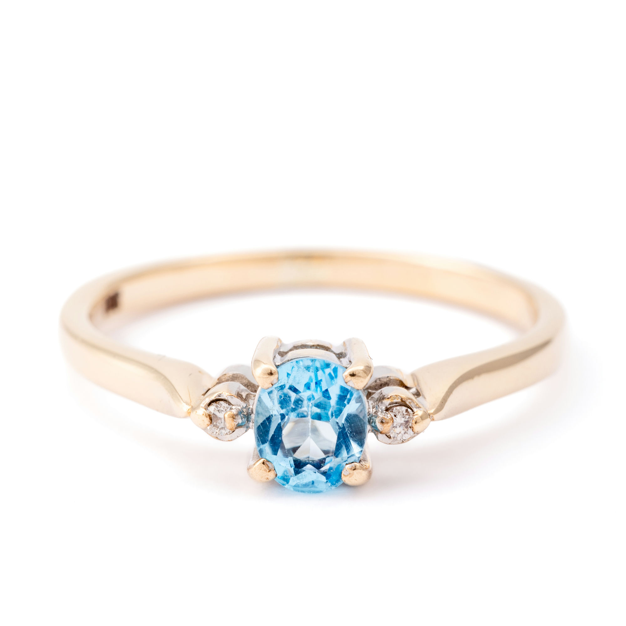 Topaz & Diamond Ring 9ct Gold,