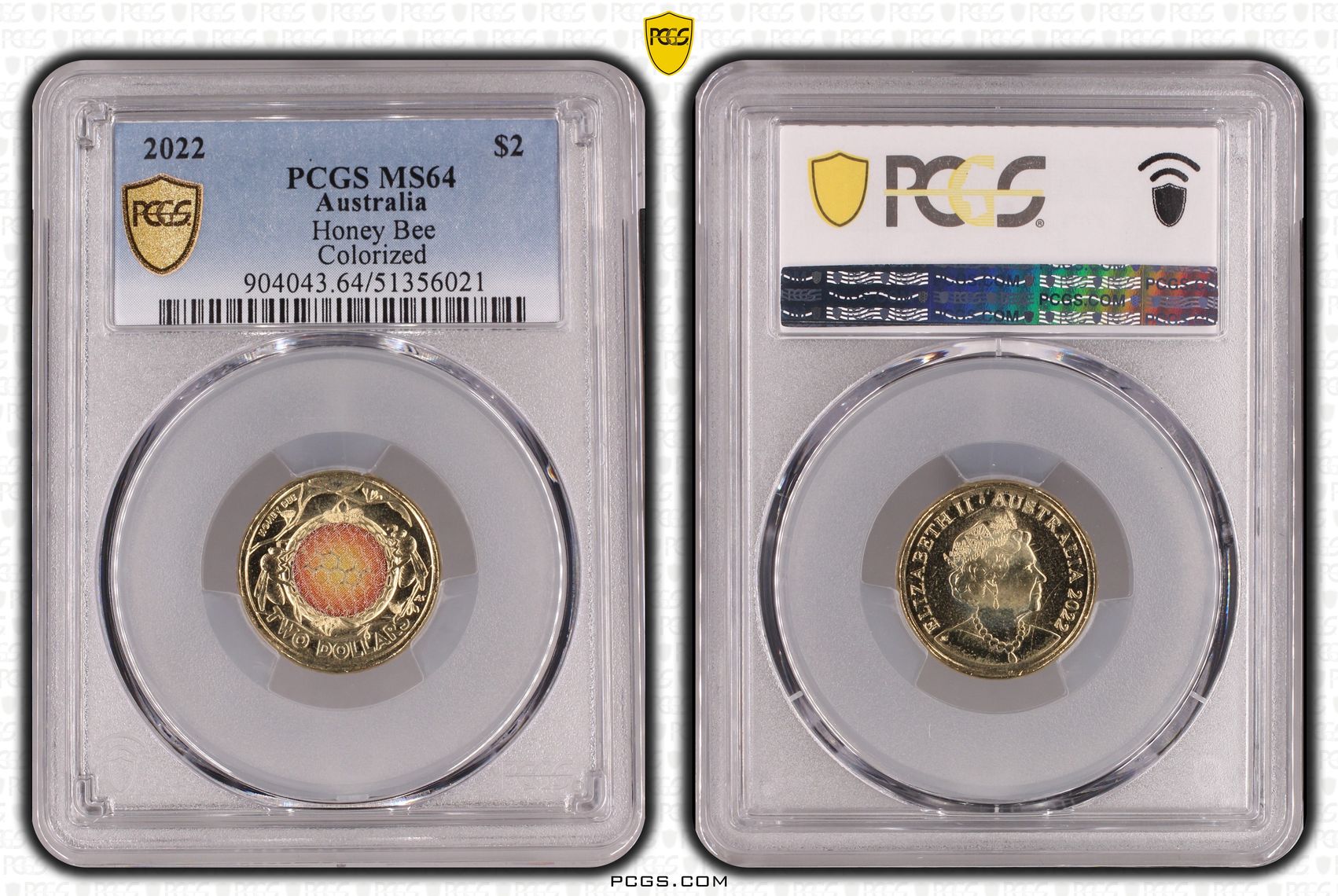 Honey Bee Colorized, Two Dollar, 2022, PCGS MS64