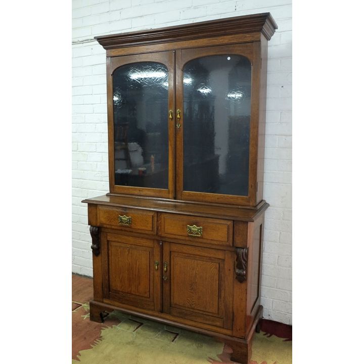 19TH CENTURY DUTCH OAK  BOOKCASE