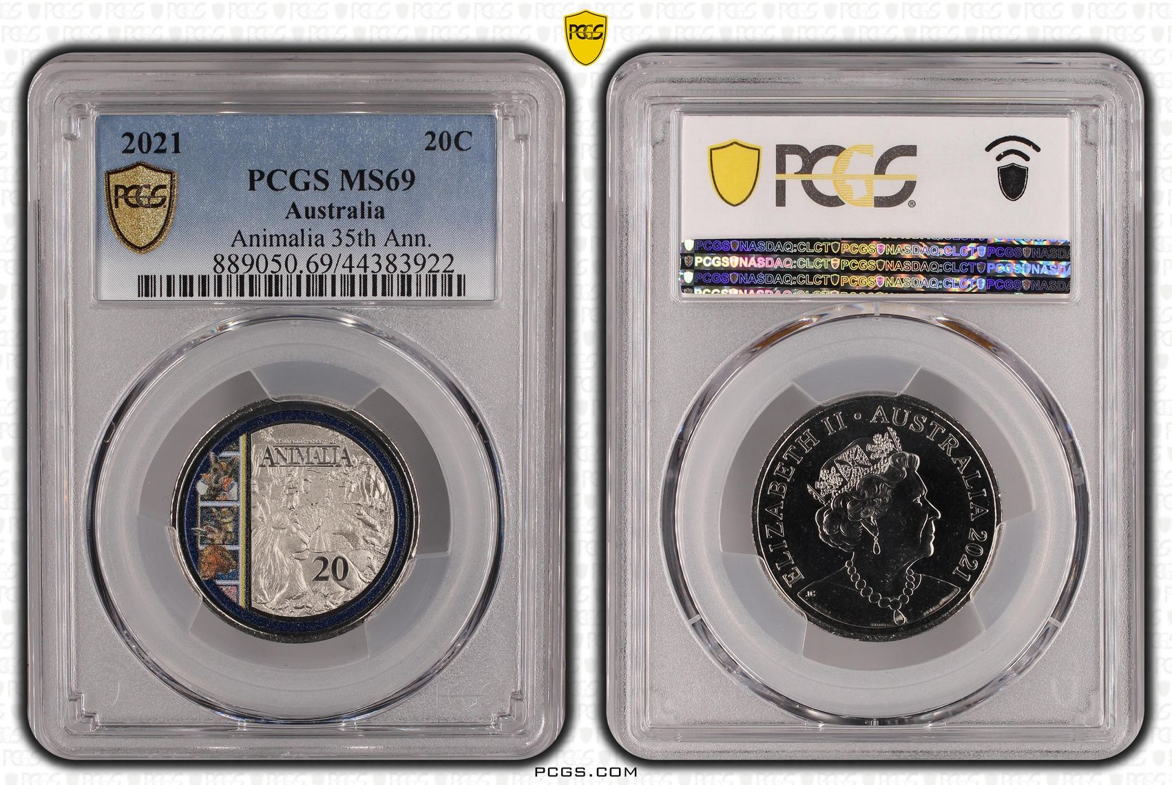 295 · Animalia 35th Ann., Twenty Cent, 2021, PCGS MS69